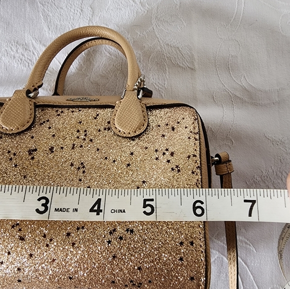 Coach 2Fer✨️Micro Bennet 2Way Satchel & Matching Wallet, EUC - Gold Glitter - Picture 15 of 17
